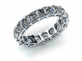 2.5ct Asscher Cut Diamond Eternity Anniversary Wedding Band 14k White Gold Over