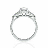 4Ct Round Cut Diamond Stylish Accent Women Engagement Ring 14K White Gold Finish