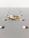 0.2ct Round Black Simulated Diamond Half Eternity Curved Band 14k Gold Plated