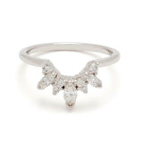 0.34ct Marquise Cut Diamond Wedding Band 14k White Gold Finish Butterfly Tiara