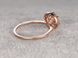 1ct Round Cut Morganite Diamond Accent Engagement Ring 14k Rose Gold Finish