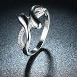 1ct Round Cut Diamond Engagement Ring 14k White Gold Finish Bypass Trendy Design