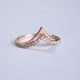 0.15ct Round Cut Moissanite Crown Curved Engagement Ring 14K Yellow Gold Plated