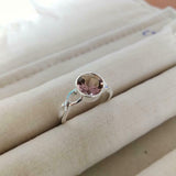 1ct Engagement Ring Round Cut Peach Morganite Infinity 14k White Gold Finish