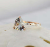 1.2ct Heart Cut Diamond Marquise Accent Solitaire Ring 14k Yellow Gold Finish