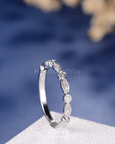 0.3ct Round Cut Moissanite Anniversary Women Wedding Band 14k White Gold Plated