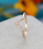 0.55ct Round Cut Moissanite Curved Women Wedding Band 14k Yellow Gold Plated
