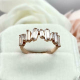 1ct Wedding Ring Band Baguette Cut Diamond Stackable Design 14k Rose Gold Finish