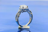 2.6ct Oval Cut Diamond Engagement Ring Twisted Split Band 14k White Gold Finish
