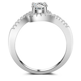 2Ct Round Diamond Twist Swirl Solitaire Engagement Ring 14K White Gold Finish