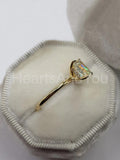 0.5ct Emerald Simulated Diamond Hidden Halo Solitaire Ring 14k YellowGold Plated