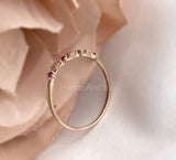 0.2ct Round Cut Simulated Ruby Floral Minimalist Wed Band 14k Yellow Gold Plated