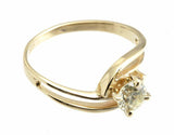 Split Shank Engagement Ring 1ct Round Cut VVS1D Diamond 14k Yellow Gold Finish