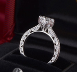 2Ct Round Cut Diamond Milgrain Vintage Engagement Ring 14K White Gold Finish
