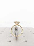 2.2ct Emerald Simulated Diamond Bezel Set Engagement Ring 14k Yellow Gold Plated