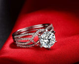 2ct Round Cut Diamond Engagement Ring Open Shank Solitaire 14k White Gold Finish