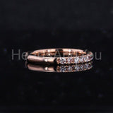 0.55ct Round Cut Moissanite Half Eternity Women Wedding Band 14k RoseGold Plated