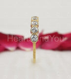 0.3ct Round Cut Moissanite Half Eternity Wedding Band 14k Yellow Gold Plated