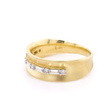 0.4ct Baguette Simulated Diamond Wide Unique Wedding Band 14k Yellow Gold Plated