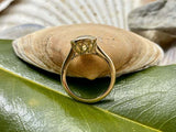 1.6ct Engagement Ring Round Cut Yellow Sapphire Solitaire 14k Yellow Gold Finish