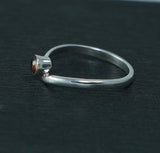 0.22ct Engagement Ring Round Cut Yellow Citrine Solitaire 14k White Gold Finish