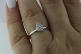 Pear Shape Solitaire Engagement Ring 1ct Round Cut Diamond 14k White Gold Finish