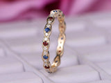1ct Round Cut Blue Sapphire Ruby or Multigem Eternity Band 14k Rose Gold Finish