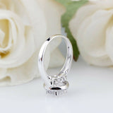 2.5ct Round Cut VVS1D Diamond Engagement Ring Halo Solitaire 14k White Gold Over