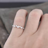 1.4ct Engagement Ring Round Cut Diamond Minimalist Design 14k White Gold Finish