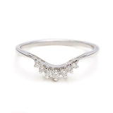 0.15ct Round Cut Diamond Wedding Band 14k WhiteGold Finish Stackable Crown Tiara