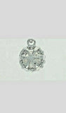 0.75ct Round Cut Moissanite Halo Pendant 14k White Gold Plated NO CHAIN