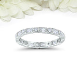 2ct Baguette Cut Diamond Wedding Band Eternity Anniversary 14k White Gold Finish