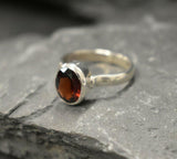 2ct Engagement Ring Oval Cut Red Garnet Bezel Set Solitaire 14k WhiteGold Finish