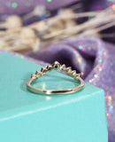 Anniversary Wedding Band 0.5ct Round Cut Black Diamond 14k Yellow Gold Finish