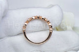 0.01ct Round Cut Moissanite Minimalist Women Wedding Band 14k Rose Gold Plated