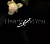 0.5ct Round Cut Simulated Emerald Minimal Engagement Ring 14k Yellow Gold Plated