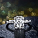 1.8ct Oval Cut Diamond Round Accents Halo Engagement Ring 14k White Gold Finish