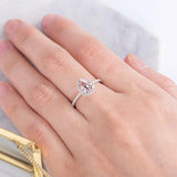 1ct Pear Cut Champagne Morganite Solitaire Engagement Ring 14k White Gold Finish