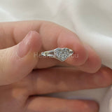 0.5ct Round Cut Moissanite Cluster Split Shank Women Ring 14K White Gold Plated