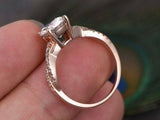 1.5ct Round Cut Diamond Engagement Ring Twisted Promise 14k Rose Gold Finish