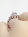 2Ct Radiant Cut Diamond Halo Engagement Ring 14K White Gold Finish Round Accents