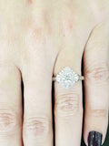 3.5ct Round Cut Diamond Engagement Ring Sunburst Ballerina 14k White Gold Finish
