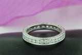 Channel Set Eternity Wedding Ring Band 2ct Round Cut Diamond 14k White Gold Over
