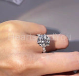2.1ct Round Cut Moissanite Solitaire with Accents Ring 14k White Gold Plated