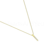 0.2ct Round Cut Moissanite Vertical Bar Pendant 14k White Gold Plated NO CHAIN