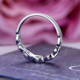 0.57ct Round Cut VVS1D Diamond Wedding Band Ring Infinity 14k White Gold Finish