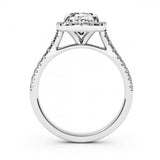 2ct Oval Cut VVS1D Diamond Halo Set Engagement Ring Women 14k White Gold Finish