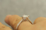 2Ct Princess Cut Diamond Kite Set Solitaire Engagement Ring 14K White Gold Over