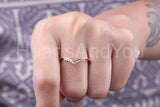0.3ct Round Cut Moissanite Curved Anniversary Wedding Band 14K YellowGold Plated