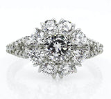 5Ct Round Cut Diamond Floral Iced Cocktail Engagement Ring 14K White Gold Finish